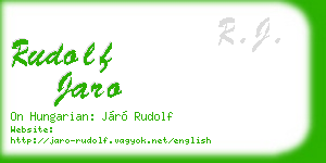 rudolf jaro business card
